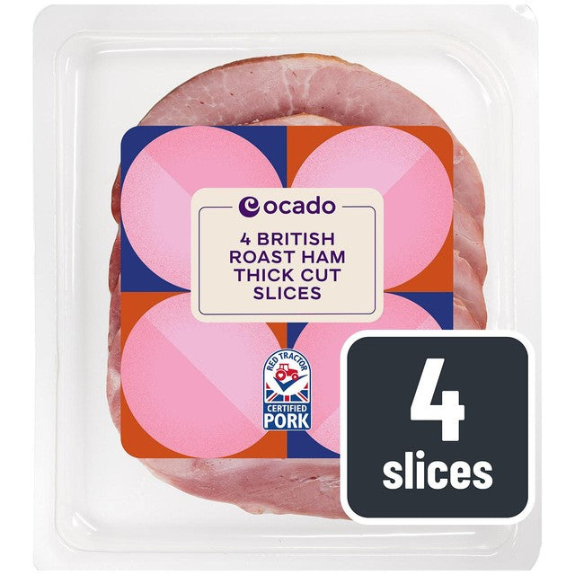Ocado Thick Cut Roast Ham 4 Slices (British brand)