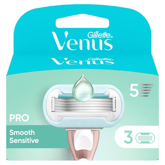 Gillette Venus Deluxe Smooth Sensitive Razor Blades 3-pack, UK version