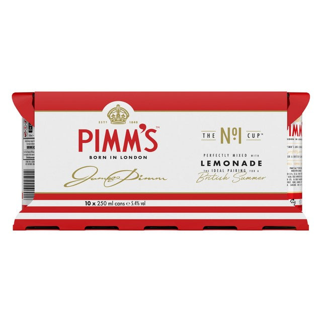 Pimm's No1 Cup & Lemonade premix cocktail 10 x 250ml, imported from the UK