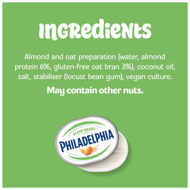 Philadelphia vegan almond oat cream cheese spread 165g, imported from the UK