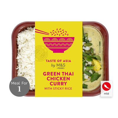 M&S Green Thai Chicken Curry with Sticky Rice Ready Meal 400g