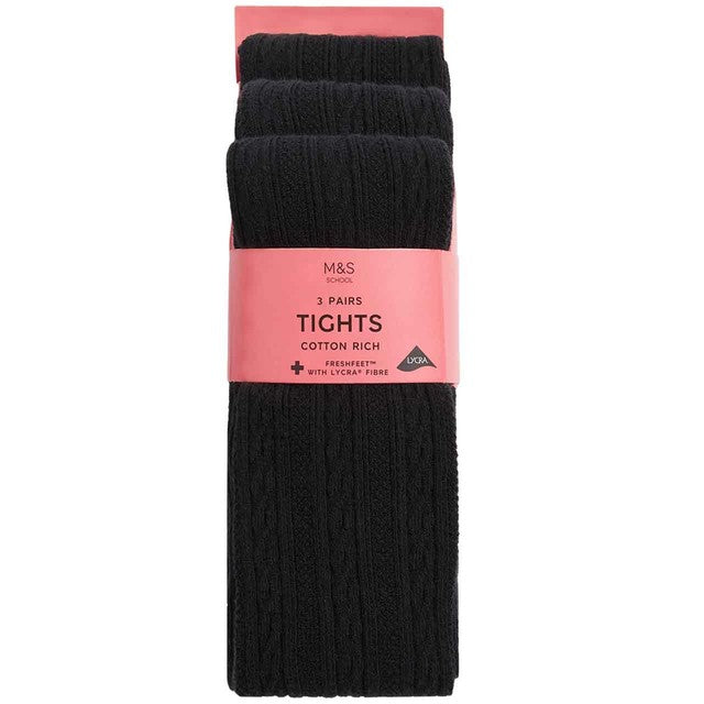 M&S Collection Cable Knit Tights 5-6 Years, imported from the UK