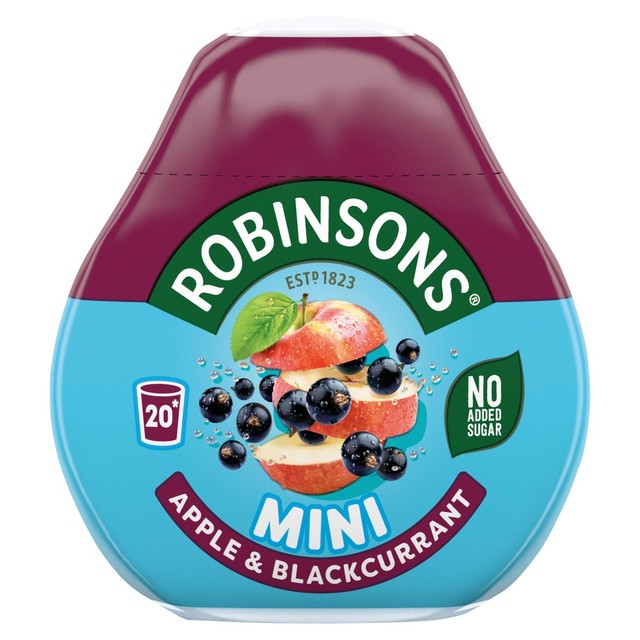 Robinsons Apple & Blackcurrant No Added Sugar Squash 66ml, imported from the UK