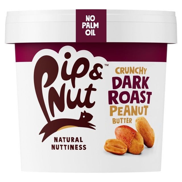 Pip Nut dark roast crunchy peanut butter 1kg, imported from the UK