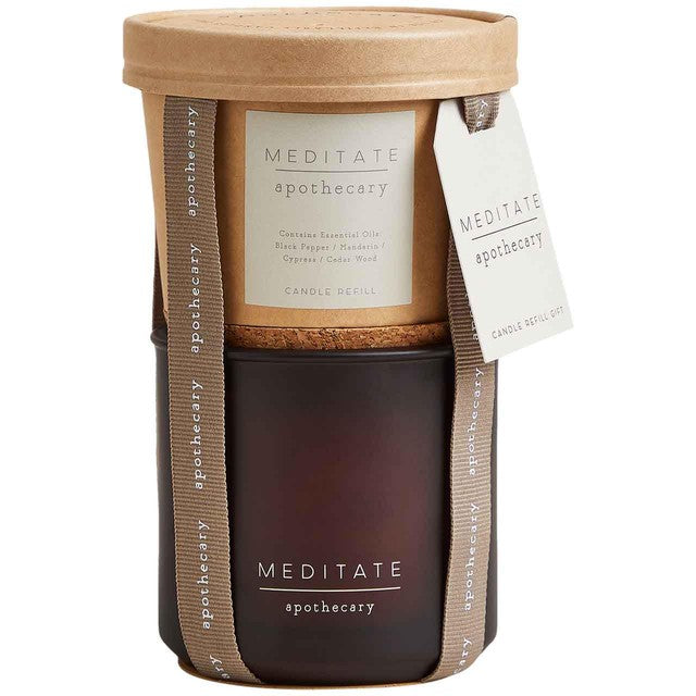 M&S Apothecary Meditate Candle & Refill Set, imported from the UK