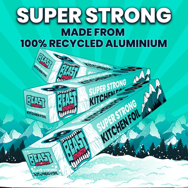 BEAST Super Strong Kitchen Foil 10m - British product