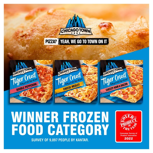 Chicago Town tiger crust double pepperoni pizza 320g - British product