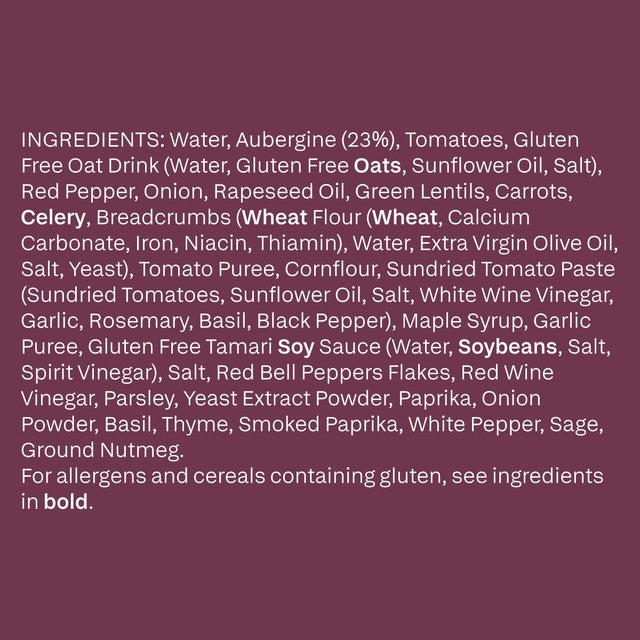 allplants Aubergine Parmigiana ready meal 300g - British product