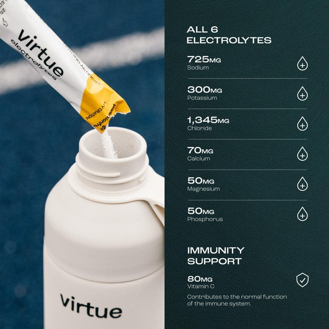 Virtue lemon lime electrolyte powder 12 x 5g sachets (British brand)