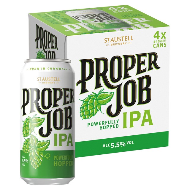 St Austell Proper Job IPA 4 x 440ml, imported from the UK
