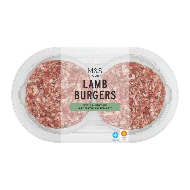 M&S lamb burgers with rosemary seasoning 300g, imported from the UK