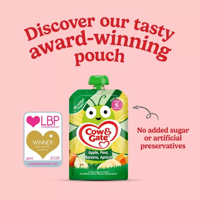 Cow & Gate pear carrot prune beetroot baby food pouch 100g - British product
