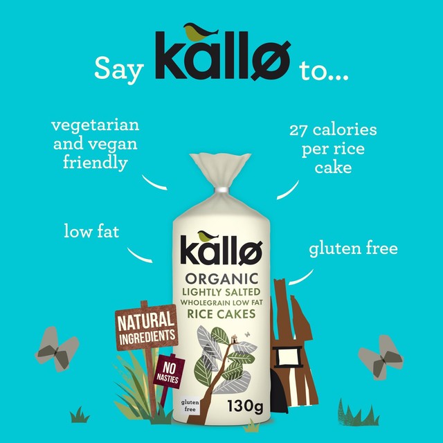 Kallo Organic Thick Slightly Salted Rice Cakes 130g, UK version