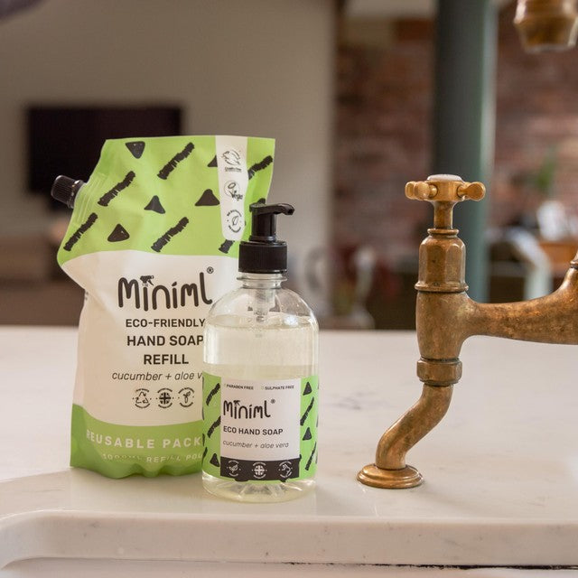 Miniml Hand Soap Refill Cucumber & Aloe Vera 1L, imported from the UK