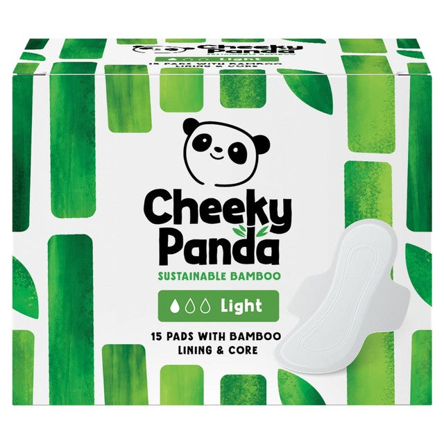 The Cheeky Panda bamboo period pads light 240mm 15 pack (British brand)