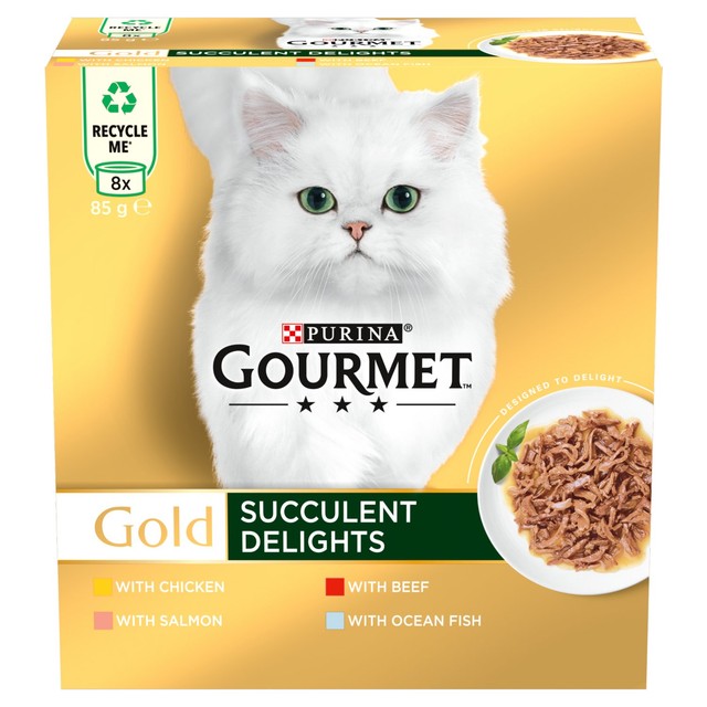 Gourmet Succulent Delights wet cat food 8 x 85g, UK version