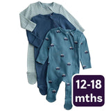 M&S boys car print sleepsuits 12-18 months, imported from the UK