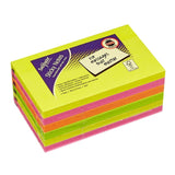 Snopake Sticky Note Cube Neon Assorted Pack 6 Pads (British brand)