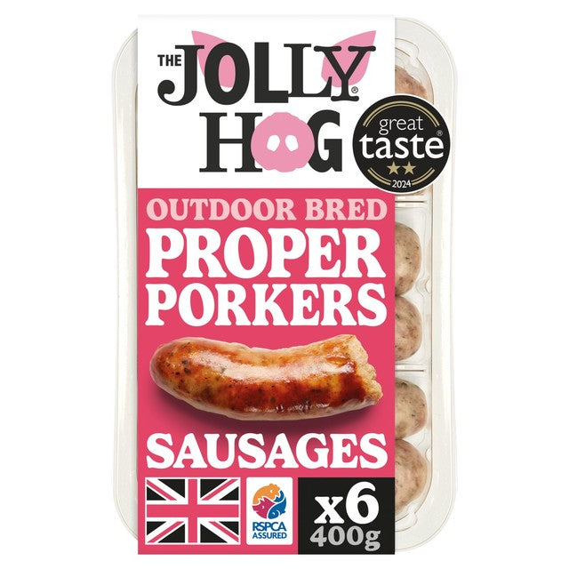 Jolly Hog Proper Porker sausages 400g (British brand)