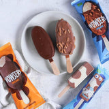 Wowsers organic vanilla ice cream lollies with milk chocolate and almonds 3x110ml (British brand)