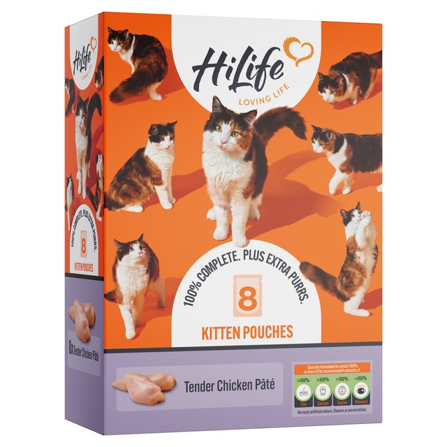 HiLife kitten food Tender Chicken 8 x 70g, UK version