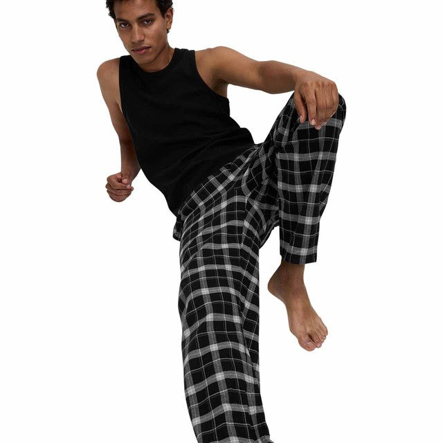 M&S checked black pyjama bottoms size L, imported from the UK