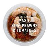 M&S king prawns with tomatoes basil 135g, imported from the UK