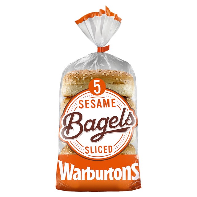 Warburtons Sesame Bagels 5 Pack (British brand)