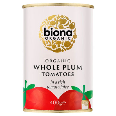 Biona Organic Whole Plum Peeled Tomatoes Tinned Tomatoes 400g