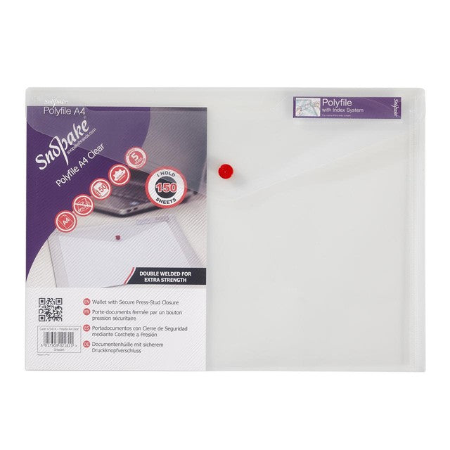 Snopake A4 Polyfile Folder Landscape Clear 1 Pack (British brand)