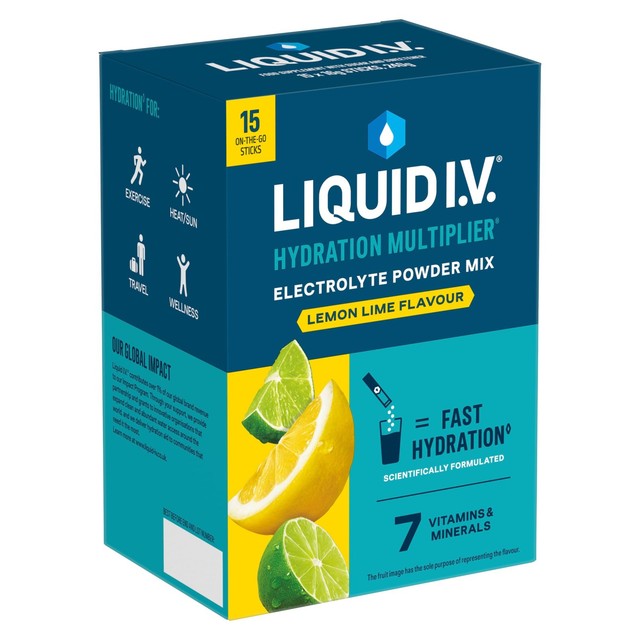 Unilever Liquid IV lemon lime electrolyte powder 15 x 16g, UK version