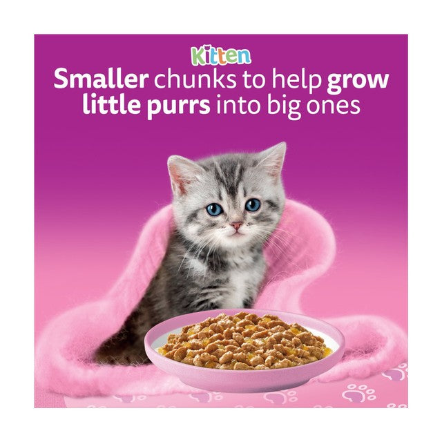 Whiskas kitten poultry feasts wet cat food pouches 12x85g (British brand)