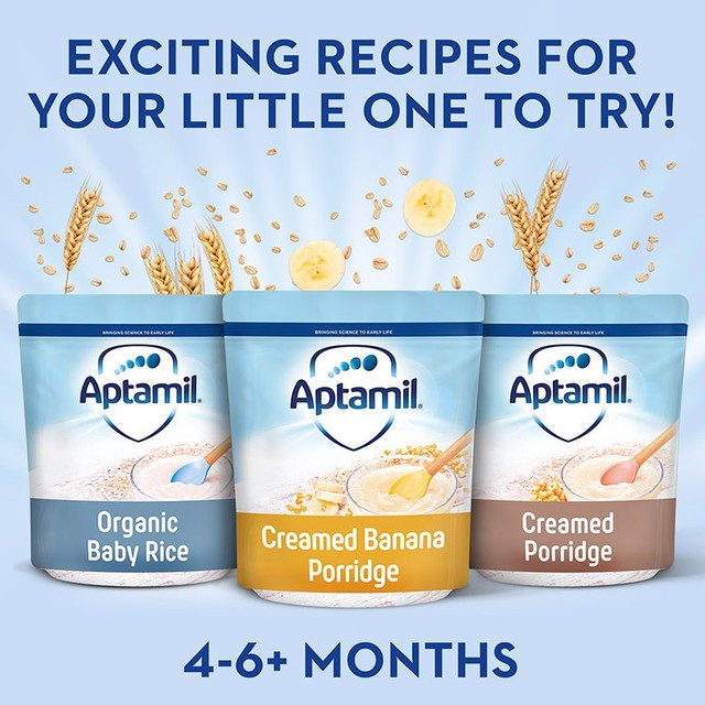 Aptamil Creamed Banana Porridge Baby Cereal 125g - British product