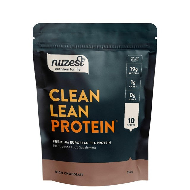Nuzest Rich Chocolate vegan protein powder 250g, imported from the UK
