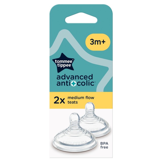 Tommee Tippee medium flow teats pack of 2 (British brand)