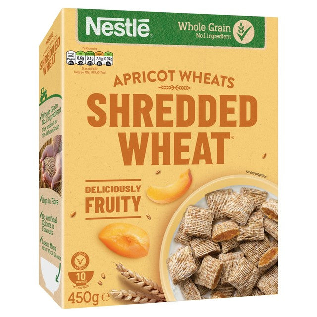 Nestle Shredded Wheat Bitesize Apricot cereal 450g (British brand)