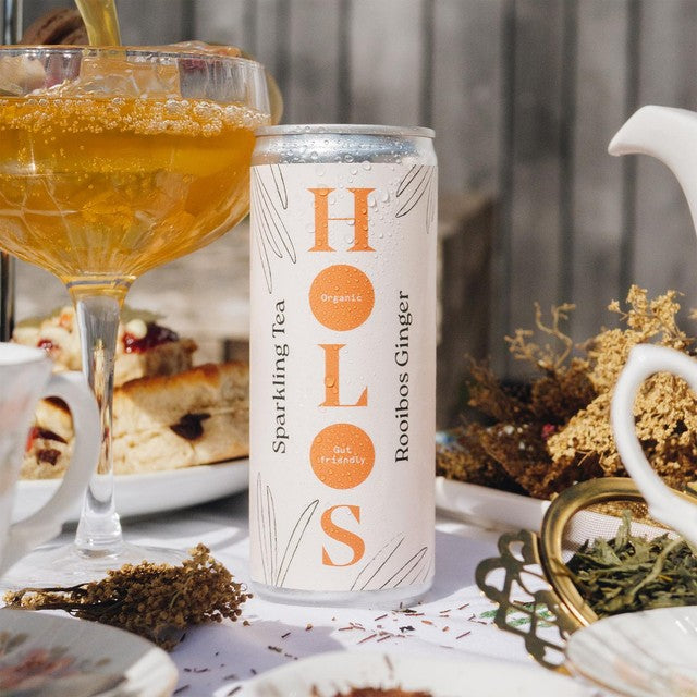 HOLOS Organic Sparkling Tea Rooibos Ginger 250ml, UK version