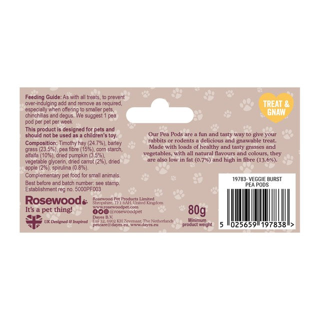 Rosewood Veggie Burst Pea Pods 3 per pack (British brand)