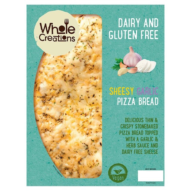 Wholecreations Dairy and Gluten Free Sheesy Garlic Pizza Bread 235g (British brand)