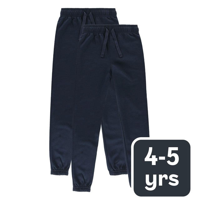 M&S kids cotton-rich joggers navy 4-5 years pack of 2, imported from the UK