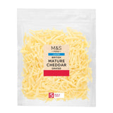 M&S lighter mature grated cheddar 250g, imported from the UK