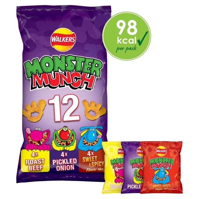 Walkers Monster Munch Variety Multipack 12 x 20g packets (British brand)