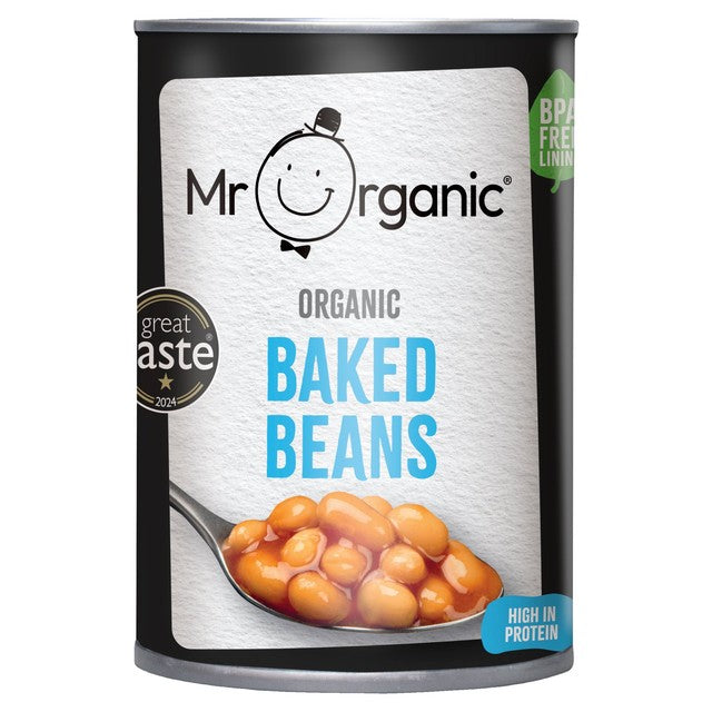 Mr Organic baked beans 400g, imported from the UK