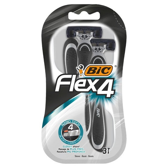 BIC Flex 4 disposable razors 3-pack - British product