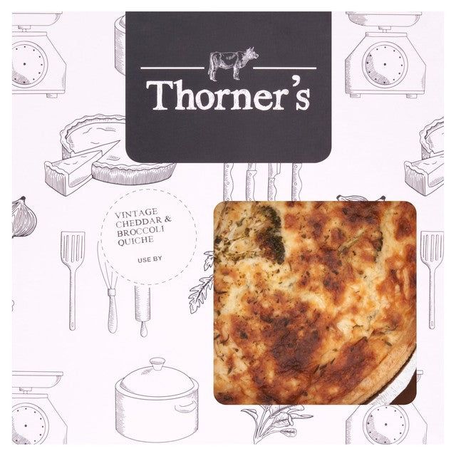 Jon Thorner's Vintage Cheddar & Broccoli Large Family Quiche 600g, UK version