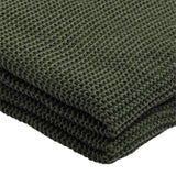 M&S knitted tassel throw dark green, imported from the UK