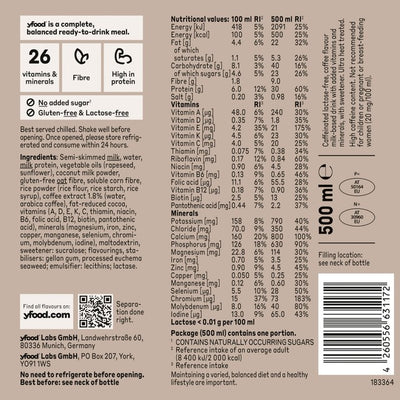 Yfood Cold Brew Coffee Ready-to-Drink Komplett Måltid 500 ml