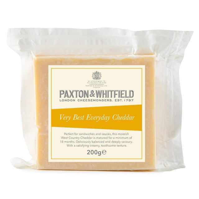Paxton & Whitfield Best Everyday Cheddar cheese 200g, imported from the UK
