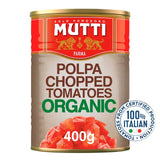 Mutti organic chopped Italian tomatoes 400g, imported from the UK