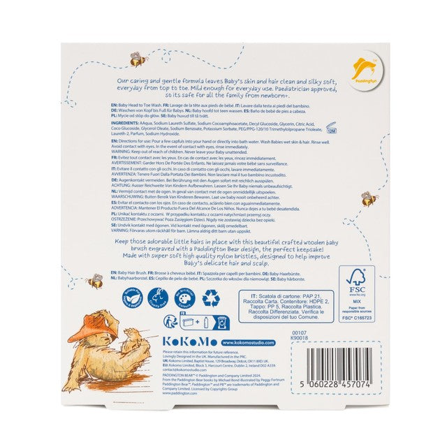 Kokomo Paddington baby wash and brush set 250ml, imported from the UK